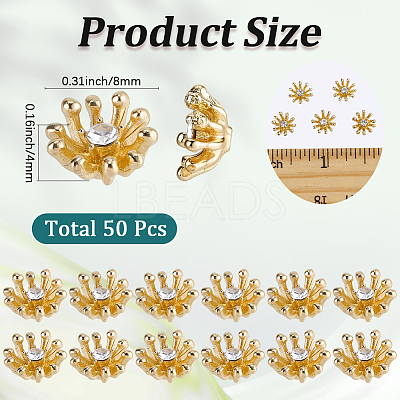 50Pcs Zinc Alloy Crystal Rhinestone Cabochons FIND-SC0022-68-1