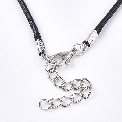 Waxed Cord Necklace Making with Iron Findings NJEW-R229-2.0mm-02-1