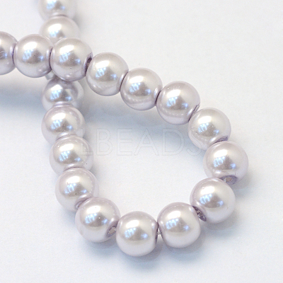 Baking Paint Pearlized Glass Pearl Round Bead Strands X-HY-Q003-6mm-25-1