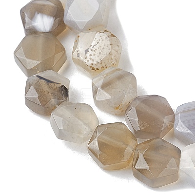 Natural Grey Agate Beads Strands G-K359-C11-01-1