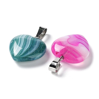 Natural Agate Dyed & Heated Pendants G-P511-02B-P-1
