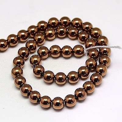 Electroplate Non-magnetic Synthetic Hematite Beads Strands G-J169A-6mm-01-1