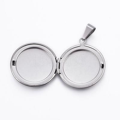 Tarnish Resistant 304 Stainless Steel Locket Pendants STAS-H389-30P-1