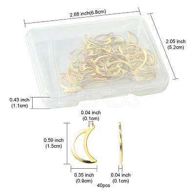 40Pcs 304 Stainless Steel Charms STAS-FS0001-51-1