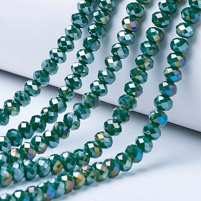 Electroplate Glass Beads Strands X-EGLA-A034-P6mm-B09-1