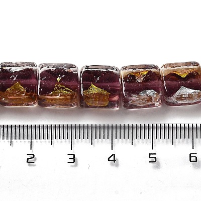 Handmade Gold Foil and Silver Foil Lampwork Beads FOIL-C001-01C-04-1