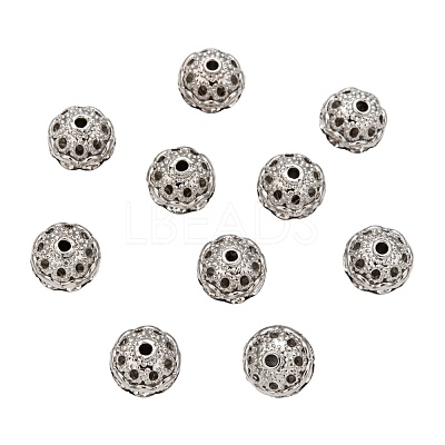 Brass Rhinestone Beads X-RB-H041-14-1