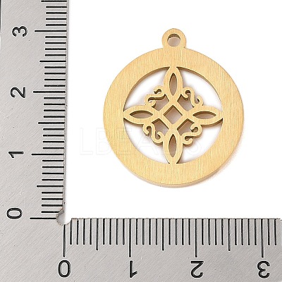 Preserved Fresh Flower 304 Stainless Steel Rhinestone Pendants STAS-S139-01G-02-1