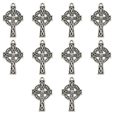 10Pcs Irish Tibetan Style Alloy Pendants PALLOY-YW0001-30-1
