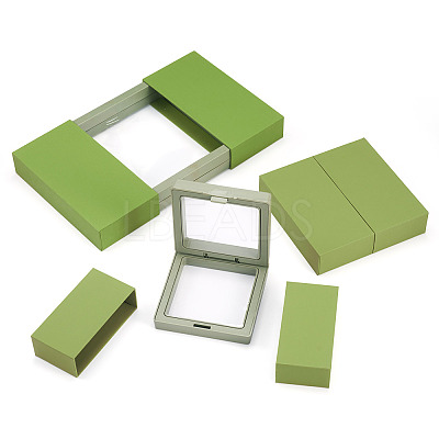 3 Bags 3 Styles Square Transparent PE Thin Film Suspension Jewelry Display Box CON-TA0001-38A-1