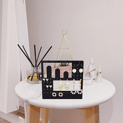 Opaque Acrylic Earring Display Stands EDIS-WH0016-017B-1