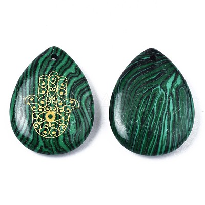 Synthetic Malachite Pendants G-T122-73G-1