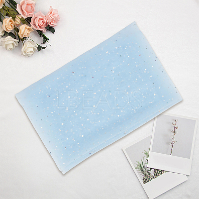 1M Sequins Polyester Organza Fabrics DIY-CY0003-41C-1