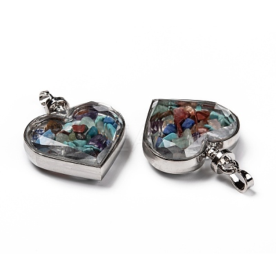 Glass Bottle Pendants G-Z010-02O-1