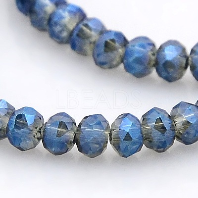 Full Rainbow Plated Faceted Rondelle  Glass Beads Strands GLAA-A024B-FR03-1