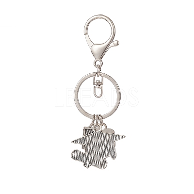 Tibetan Style Alloy Doctor Hat & Book Pendant Keychain with Apple Resin Charms KEYC-TA00006-1