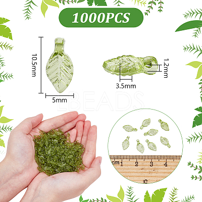 1000Pcs Transparent Acrylic Charms TACR-UN0001-02-1