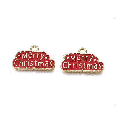 Rack Plating Alloy Enamel Pendants X-ENAM-N055-173A-1