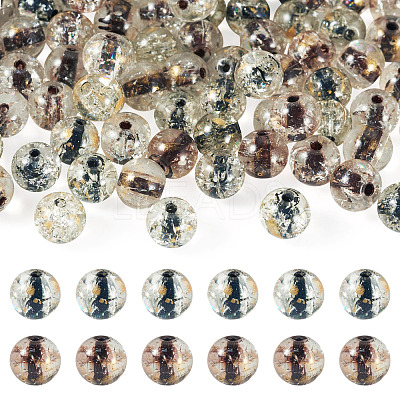 100Pcs Crackle Transparent Glass Beads Strands GLAA-TA0004-11C-1