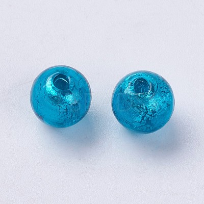 Handmade Silver Foil Lampwork Beads LAMP-J089-P04-1