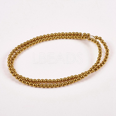 Electroplate Non-magnetic Synthetic Hematite Beads Strands G-J169A-3mm-04-1