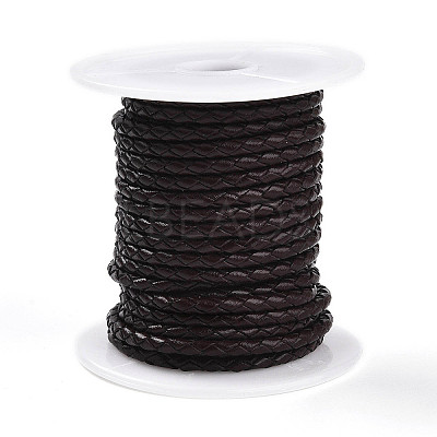 Braided Cowhide Leather Cord NWIR-N005-01B-5mm-1
