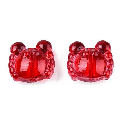 Transparent Spray Painted Glass Beads GLAA-N035-026-C03-1