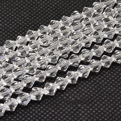 Imitate Austrian Crystal Bicone Glass Beads Strands GLAA-F029-6x6mm-13-1