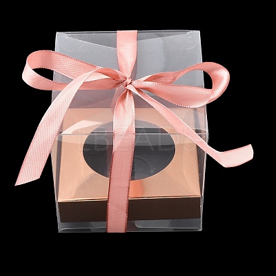 Transparent PET Cupcake Packing Boxes with Paper Base PL-CBA0AB9-01C-1