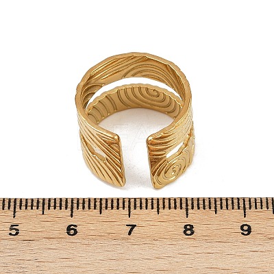 304 Stainless Steel Cuff Open Rings for Women LS-RJEW-H255-01G-06-1