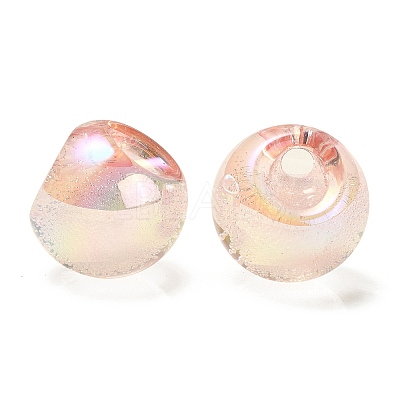 UV Plating Rainbow Iridescent Acrylic Beads OACR-G012-06B-1