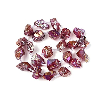 Dyed Electroplate Raw Rough Natural Amethyst Beads Strands G-Q610-05C-1