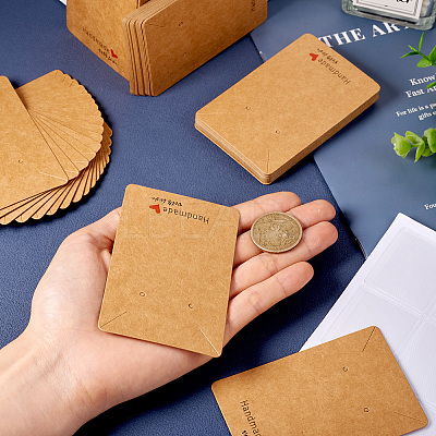 100Pcs Ractangle Kraft Paper Necklace Earring Display Cards AJEW-TA0001-26A-1