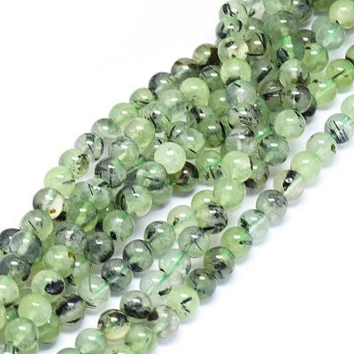 Natural Prehnite Beads Strands G-F602-01-8mm-1