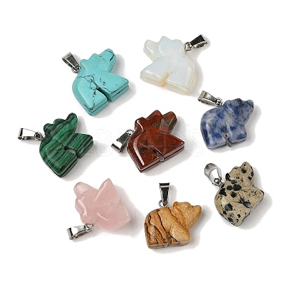 Natural & Synthetic Mixed Gemstone Pendants G-B127-02P-1