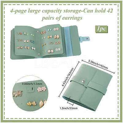 1Pc PU Imitation Leather Earring Storage Bags EDIS-BBC0001-01A-1
