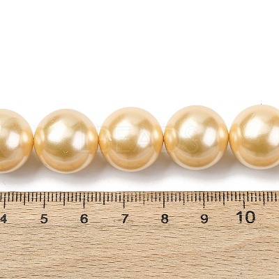 Electroplated Shell Pearl Beads Strands BSHE-G041-16mm-01-1