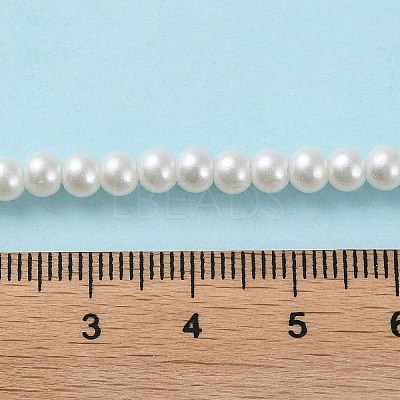 Baking Paint Pearlized Glass Pearl Round Bead Strands X-HY-Q003-4mm-01-1