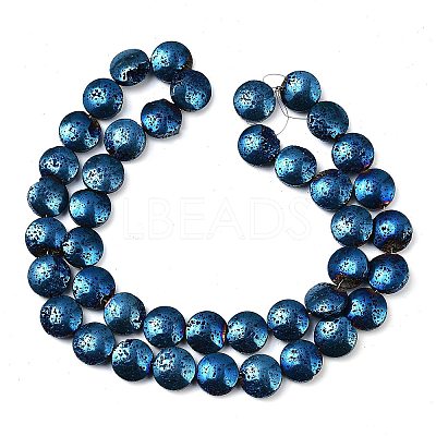 Electroplated Natural Lava Rock Beads Strands G-K388-01A-1
