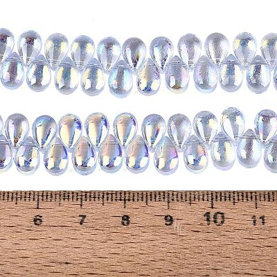 Electroplate Transparent Glass Beads Strands EGLA-N057-01A-01-1