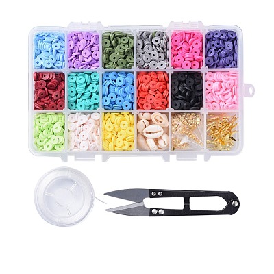 15 Colors Handmade Polymer Clay Beads DIY-JP0005-47-6mm-1