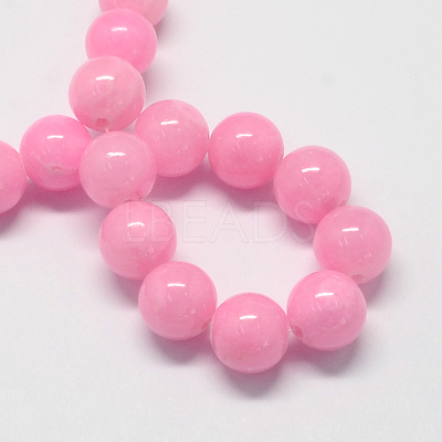 Natural Dyed Yellow Jade Gemstone Bead Strands G-R271-6mm-Y02-1