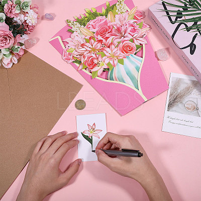 DIY Paper Flower Bouquet Greeting Card Sets AJEW-WH0455-197B-1