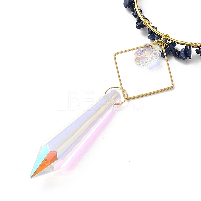 Natural Lapis Lazuli Chips Hanging Ornaments G-Z051-01F-1