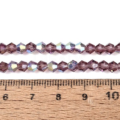 AB Color Plated Transparent Glass Beads Strands GLAA-G127-01-02R-1