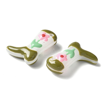 Painted Glass Beads Enamel Beads X1-BLOW-D300-01G-1