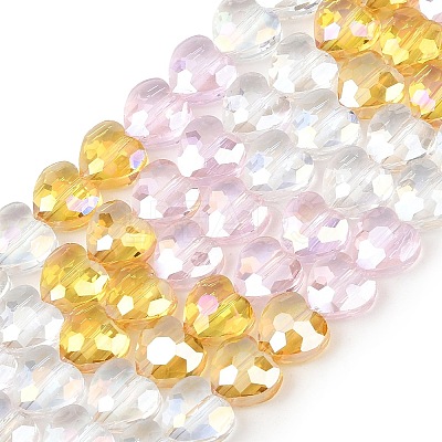 Electroplate Transparent Glass Beads Strands GL-CBADAFE-01A-1