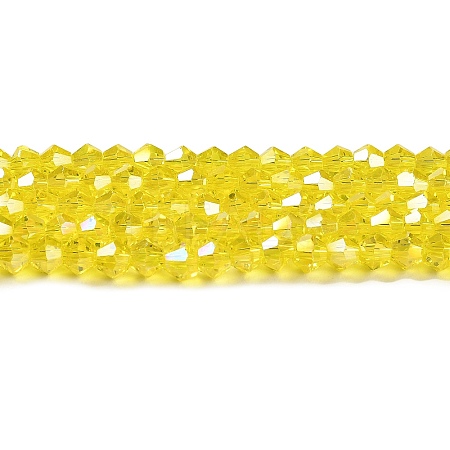 Transparent Electroplate Glass Beads Strands GLAA-F029-4mm-A21-1