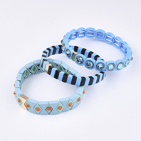 (Jewelry Parties Factory Sale)Tile Elastic Bracelets BJEW-Q697-12-1