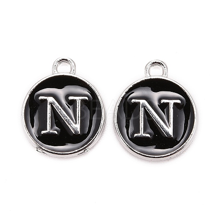 Platinum Plated Alloy Charms LS-ENAM-S118-02N-P-1